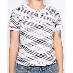 Burberry Black White Nova Tie T-Shirt